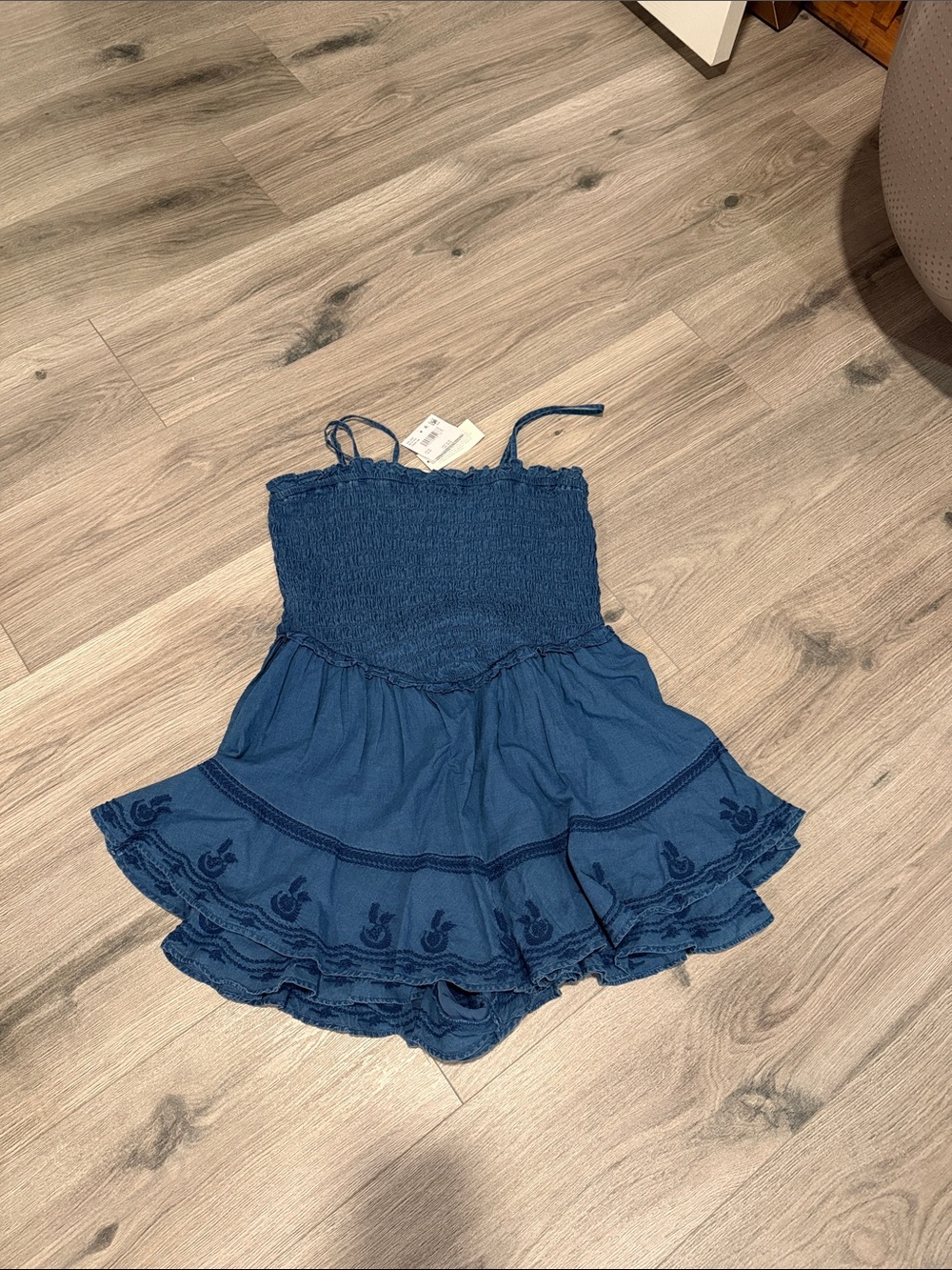 American Eagle Outfitters Navy Blue Smocked Summer Skirt Romper